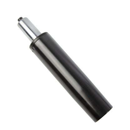 Black office chair gas lift cylinder with a metallic top, used for height adjustment.
