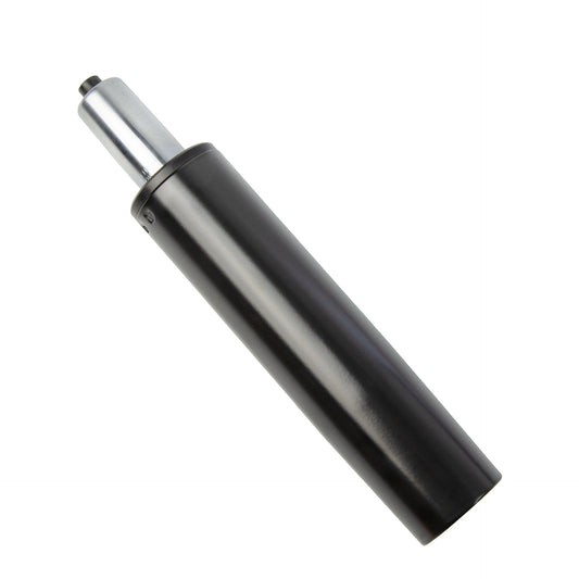Black office chair gas lift cylinder with a metallic top, used for height adjustment.