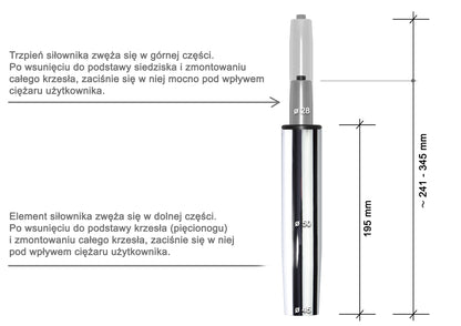 Siłownik 195 QL Chrom